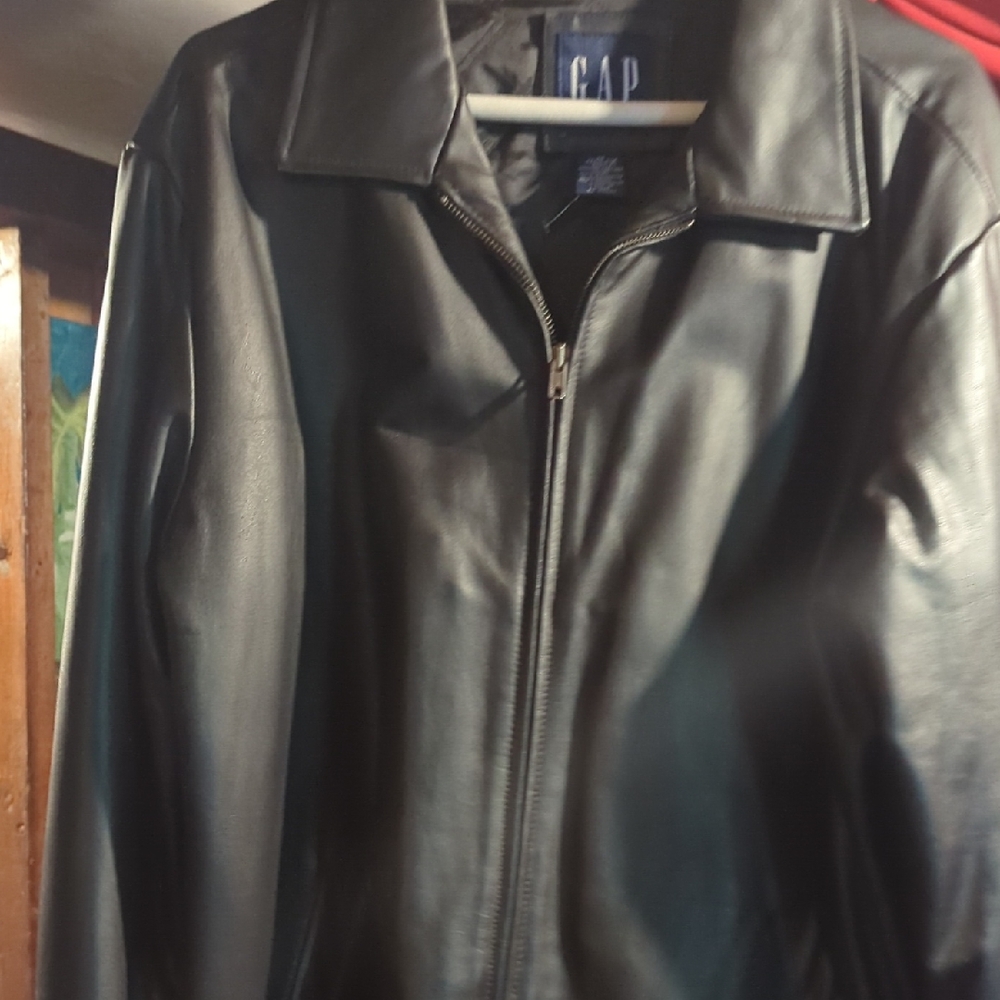 GAP Men's Black  Leather Jacket